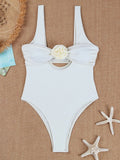 IFOMT One Piece Swimsuit Women 2024 New Solid Sling U Neck Bandeau Bodysuit Swimwear Summer Two Piece Beach Wear Bathing Suit Female