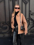 IFOMT Brown Woolen Short Coat With Pockets Women Fashion Loose Single Breasted Warm Jackets Casual High Street Commute Outerwear