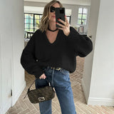 IFOMT Fashion Casual Round Knit Sweater For Women Solid Color Loose Autumn 2024 New Pullovers Long Sleeve Female Knitted Top