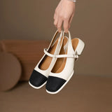 IFOMT  African Woman Shoe Mary Jane Summer High Heels Chunky Sandals Navy Blue Pumps Sweet 2024 Burgundy Straps Lolita Closed Black Bei