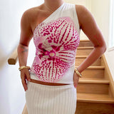 IFOMT Shira Large Floral Print One Shoulder Top