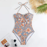 IFOMT 2024 Print Sexy Retro One-piece Women's Swimsuit Set Cover Belly Slimming Swimsuit Vacation Bodysuit Monokini Beachwear Skirt