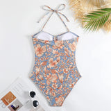 IFOMT 2024 Print Sexy Retro One-piece Women's Swimsuit Set Cover Belly Slimming Swimsuit Vacation Bodysuit Monokini Beachwear Skirt