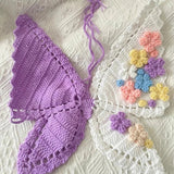 IFOMT Women's Knitted Handwoven Sleeveless Camisole Backless Adjustable Navel Baring Sexy Short Top Butterfly Strappy Top