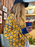 IFOMT Autumn New Pullover Sweater Women's Retro Plaid Print Loose Casual Knitted Top  Long Sleeve Round Neck Female Fashion