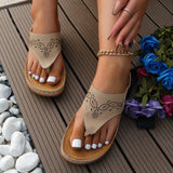 IFOMT New Women Platform Sandals Beach Casual Low Heels Flip Flops Woman Open Toe Big Toe Anti-slip Outdoor PU Leather Ladies Shoes