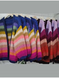 IFOMT Multicolor Striped Crochet Knit Cardigan