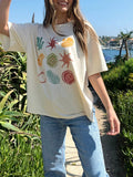 IFOMT Women Baggy Tshirt Y2k Fairy Graphic  Print Loose Baby Tee Y2k Vintage Aesthetic Tops Summer Casual Streetwear