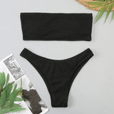 IFOMT Velvet Bikinis 2023 Women Brazilian Bandeau Swimsuit Solid Sexy Swimwear Female Beachwear Bathers Bathing Swimming Swim Suit