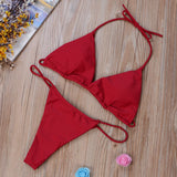 IFOMT Sexy Micro Bikini Sets Thong Triangle Swimsuit Brazlian Bathing Suit Summer Solid Swimwear Biquini Swimming Pool Beachwear 2023