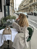 IFOMT Winter Solid Thicken Faux Fur Long Coat For Women Fashion Lapel Single Breasted Overcoat 2024 New Lady Warm Street Outerwear