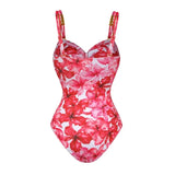 IFOMT 2024 High Quality One Piece Swimsuit Floral Ruffle Printed Push Up Women Bikini Set Swimwear Slimming Bathing Suit Beach Wear