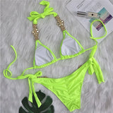 IFOMT Summer Sexy Bikinis Swimsuits With Rhinestones Women's Swimwear Female Push Up Bikini Beach Swim Wear Bathing Suits Pool Bather