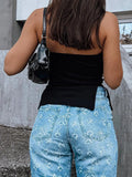 IFOMT y2k Crop Solid Tube Tops for Women Sexy Strapless Side Ruched Split Off Shoulder Backless Sleeveless Shirt Summer Bandeau Tops