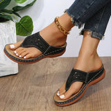 IFOMT  Clip Toe Wedge Sandals Women 2024 Summer Thick Platform Beach Sandals Woman Plus Size 44 Low Heels Gladiator Sandalias De Mujer