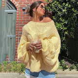 IFOMT Women's Hand-knitted Twist Sweater Pullover Loose Fashion Versatile Long Sleeve Knitted Top Solid Color Autumn Winter New