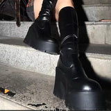 IFOMT Round Toe Shoes for Women Wedge Heel Footwear Platform Winter Knee High Shaft Long Ladies Boots Spring on Promotion