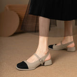 IFOMT  African Woman Shoe Mary Jane Summer High Heels Chunky Sandals Navy Blue Pumps Sweet 2024 Burgundy Straps Lolita Closed Black Bei