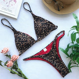 IFOMT Women Summer Bikini Set Biquinis Sexy Animal Leopard Printed Bandage Padded Bra Swimsuit Bathing Suit Beach Swimwear