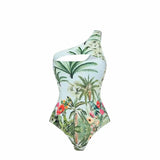 IFOMT 2024 Fashion Tropical Print One Piece Swimsuit Cover Up Set Women Cutout Two Piece Swimwear Bikini Luxury Bathing Suit Beachwear