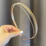 IFOMT New Thin Gold Color Headbands Women Multilayer Alloy Hair Hoop Double Root Metal Hair Bands Hair Accessories Smooth Head Hoop