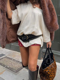 IFOMT Women Brown Soft Faux Fur Loose Coats Fashion Lapel Long Sleeves Pockets Overcoats Autumn Winter New Lady Warm Outwear