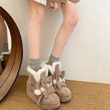 IFOMT Winter Lolita Style Warm Plush Women Snow Boots Fashion Platform Thick Heel Short Booties Casual Comfort Cotton Shoes