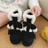 IFOMT Winter Lolita Style Warm Plush Women Snow Boots Fashion Platform Thick Heel Short Booties Casual Comfort Cotton Shoes