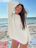IFOMT Knitted Sweater For Women Loose Casual Round Collar  Lazy Solid Color Pullovers Versatile Autumn Fashion Female Sweater