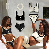 IFOMT 2024 Women's bikini  Color Block Sexy Swimsuit Swimwear Summer Vacation Beachwear Luxury Bath suits tankini holiday dress