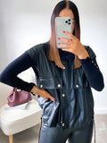 IFOMT PU Leather Vest Waistcoat Women Autumn Sleeveless Zipper Black Motorcycle Jacket 2022 Hot High Street Y2K Tops Vests