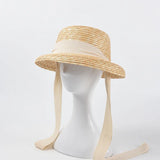 IFOMT New Style Strap Straw Stalk Fashion Sling Sun Hat Women's Spring and Summer Sun Protection Beach Vintage Hepburn Style Straw Hat