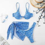 IFOMT Tie Dye Bikini 2022 Skirts 3 Pieces Set Push Up Swimsuit Women Underwired Swimwear Female Sexy Bathing Suit Beach Wear