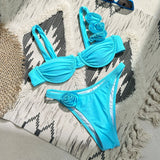 IFOMT Lace Up Bikini Micro Bikinis Set 2024 New Womens Swimsuit Sexy Female Swimwear Floral Bathing Suit Thong Biquini Swimming Suits