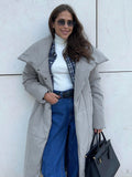 IFOMT Long Cotton-padded Jacket For Women Autumn Winter New Warm Loose With Belt Parkas Coat Female Clothes Solid Color Casual