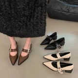 IFOMT  2024 Summer New Women's Sandals Flat Shoes Women's Pointed Single Shoe Sandals Women's Thick Sole Zapatos De Mujer  White Heels