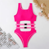 IFOMT Sexy Rose Red Cut Out Monokini Swimsuit One Piece Swimwear Woman 2024 Bandage Bathers High Cut Bathing Swimming Suit for Women