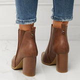 IFOMT  Autumn and Winter Women's Pointed Thick Heels Outdoor Artificial Leather Chelsea Boots