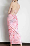 Ifomt Straps Butterfly Backless Dress