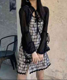 Ifomt Dark Coquette Lace Slit Suspender Dress