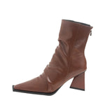 IFOMT Autumn New Small Square Head Thick High Heel Short Boots Riding Boots High Heels Fashion Boots Shaped Triangle Heel