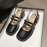IFOMT  African Woman Shoe Mary Jane Summer High Heels Chunky Sandals Navy Blue Pumps Sweet 2024 Burgundy Straps Lolita Closed Black Bei