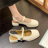 IFOMT  African Woman Shoe Mary Jane Summer High Heels Chunky Sandals Navy Blue Pumps Sweet 2024 Burgundy Straps Lolita Closed Black Bei