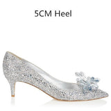 IFOMT  Cinderella Shoes Rhinestone High Heels Women Pumps Pointed toe Woman Crystal Party Wedding Shoes 5cm/7cm/9cm