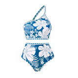 IFOMT 2024 New 3PC Print Retro Swimwear Push Up Playa Women's Swimsuit One Piece Bodysuit Patchwork Bathing Suit Pads Female Set