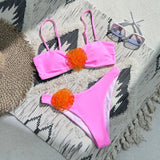 IFOMT Sexy Women Swimsuit 2024 Lace Up Bikini Micro Bikinis Set Female Swimwear 3D Floral Bathing Suit Thong Biquini Swimming Suits