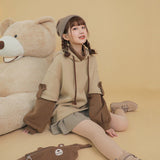 Ifomt 4XL Harajuku Aesthetic Bear Anime Hoodie Women Korean Kawaii Crewneck Long Sleeve Oversize Streetwear Kpop Y2K Winter Cloth Top