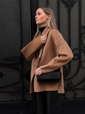 IFOMT Brown Woolen Short Coat With Pockets Women Fashion Loose Single Breasted Warm Jackets Casual High Street Commute Outerwear