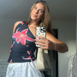 IFOMT Shira Large Floral Print One Shoulder Top