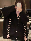 IFOMT Knitted Lace-up Long Sleeve Cardigan